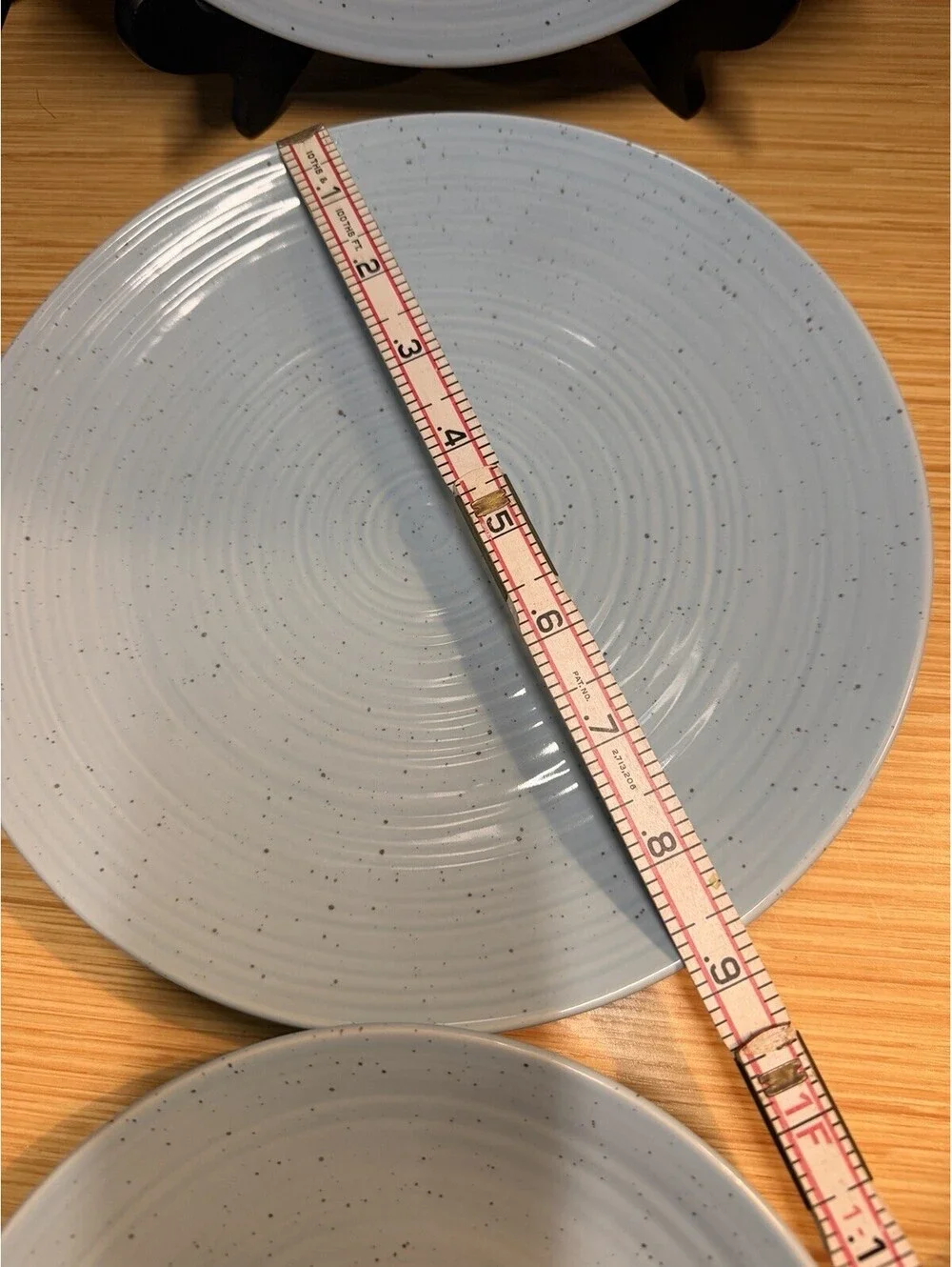 Set of 4 Sango Siterra Artist's Blend Blue 2 Dinner & 2 Salad Plates Speckled *